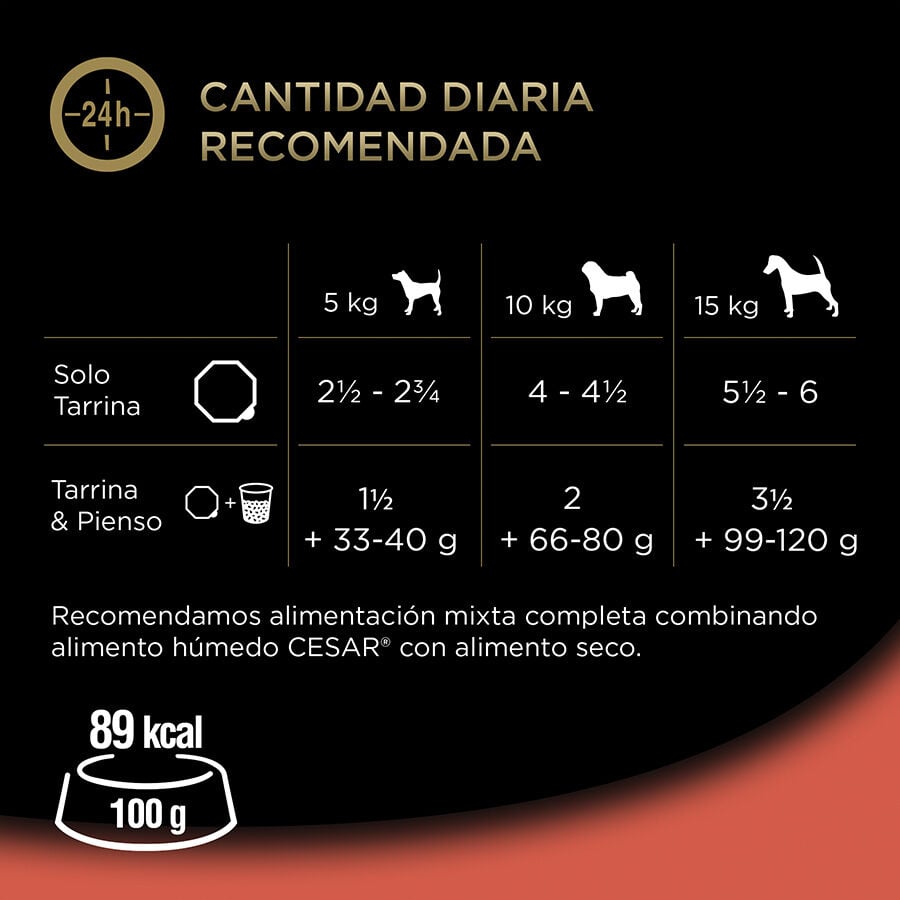 28 tarrinas x 150 g (20 + 8 tarrinas &iexcl;gratis!) Cesar Buey Tarrina en Pat&eacute; para Perros, , large indicador imagen numero 4